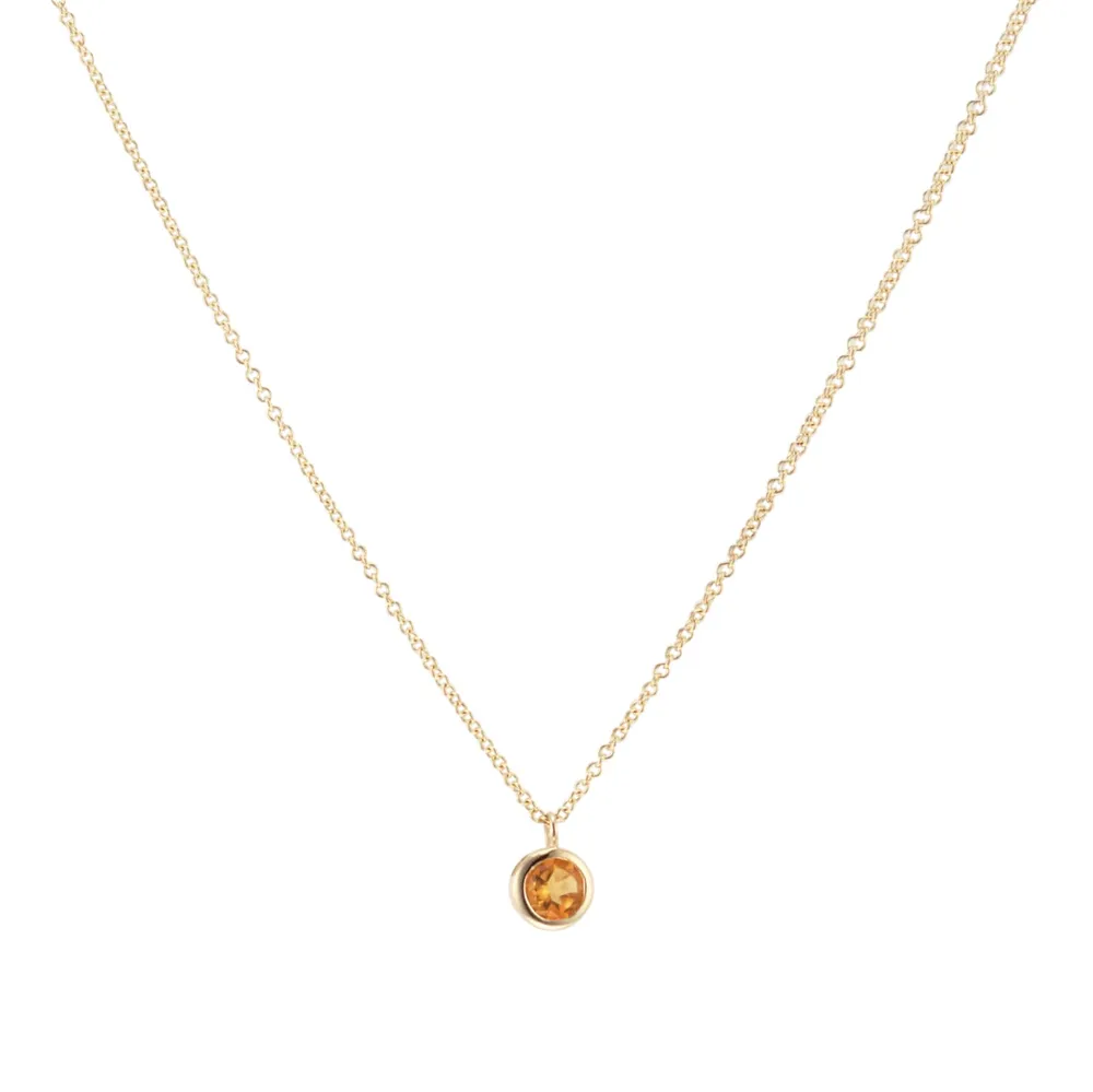 9ct Yellow Gold Citrine Birthstone Pendant