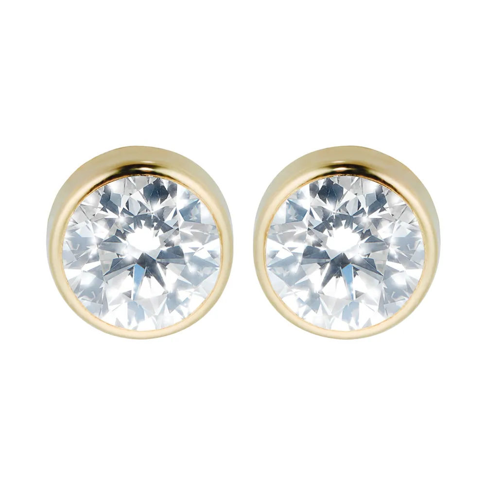 9ct Yellow Gold Cubic Zirconia Stud Earrings