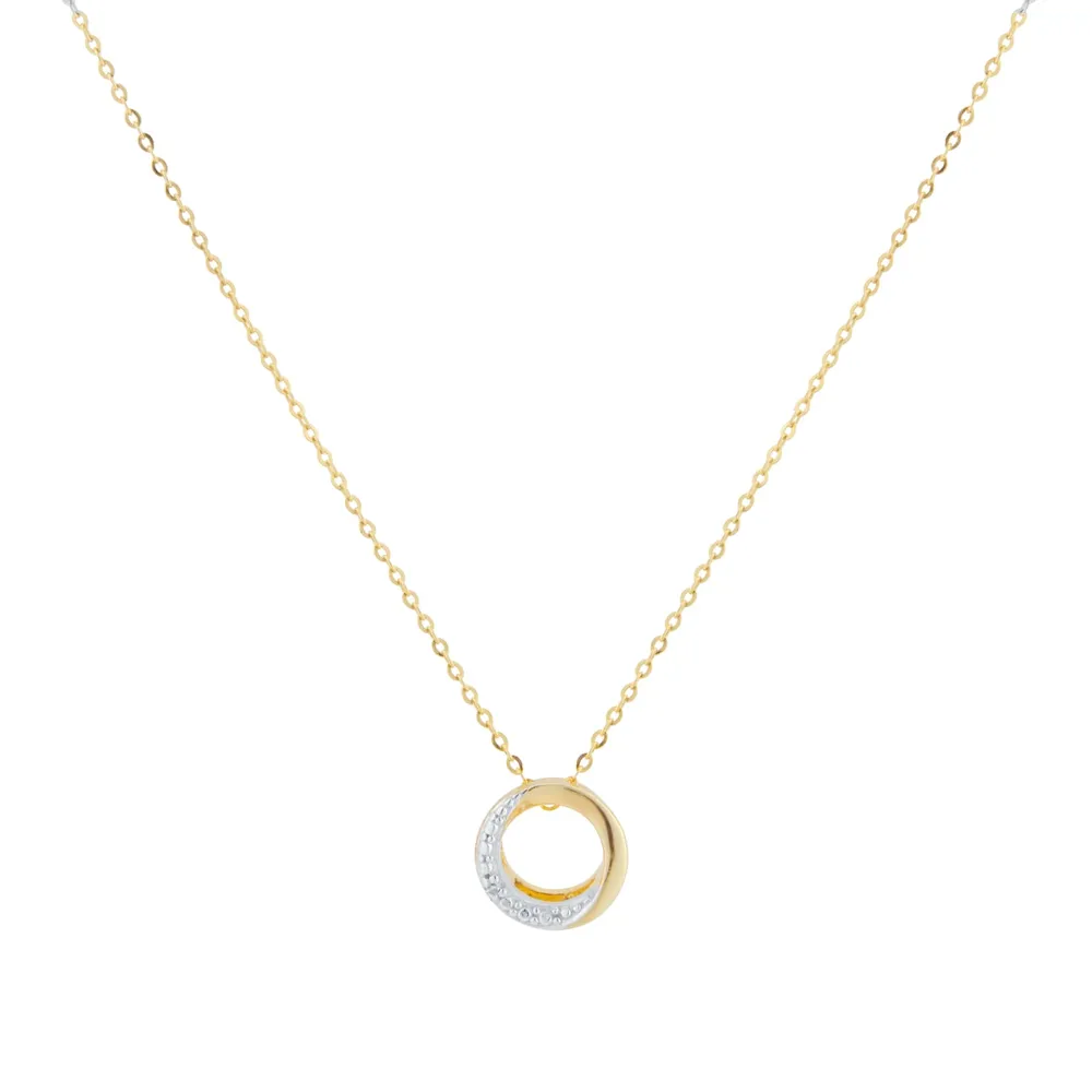9ct Yellow Gold Diamond Circle Pendant