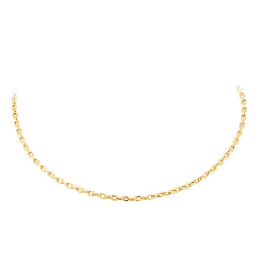 9ct Yellow Gold Diamond Cut Belcher Chain Necklace