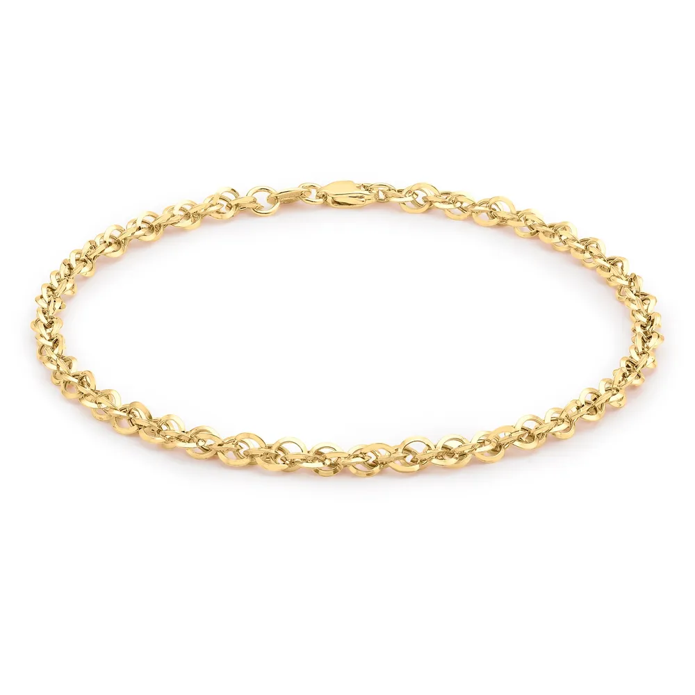 9ct Yellow Gold Diamond Cut Bracelet