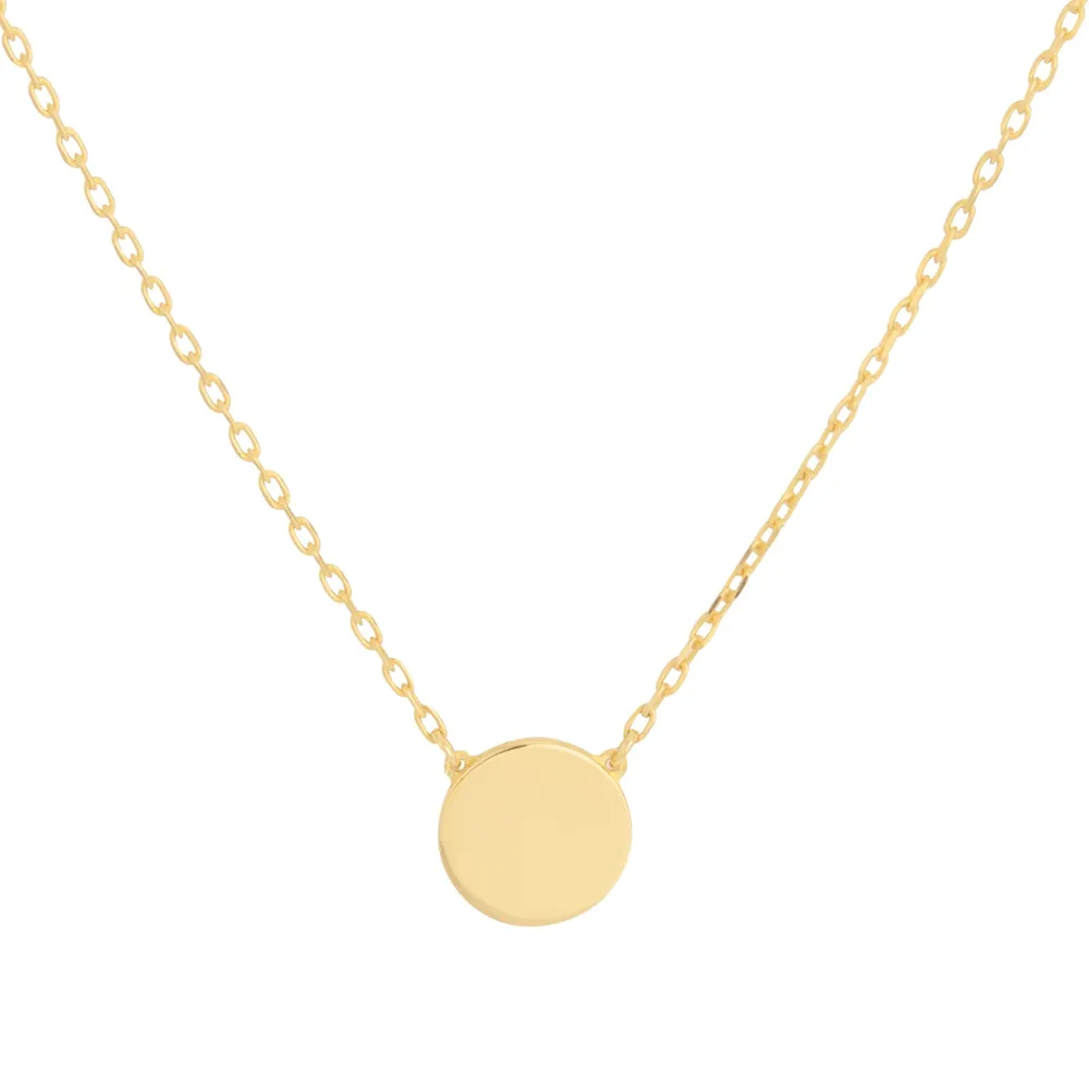 9ct Yellow Gold Disc Necklace