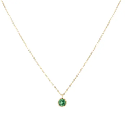 Goldsmiths 9ct Yellow Gold Emerald Birthstone Pendant