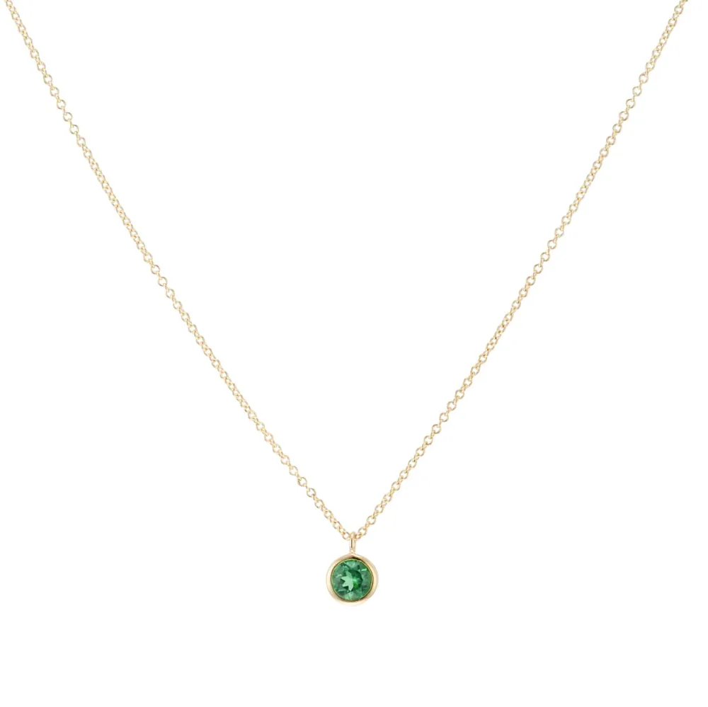 9ct Yellow Gold Emerald Birthstone Pendant