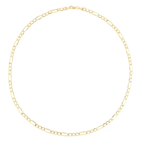 Goldsmiths 9ct Yellow Gold Figaro Hollow Chain