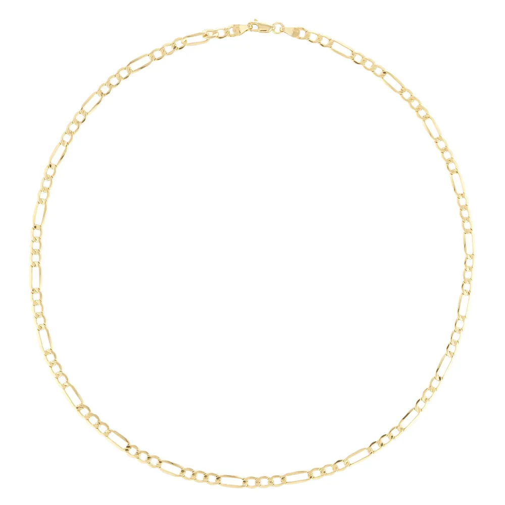9ct Yellow Gold Figaro Hollow Chain