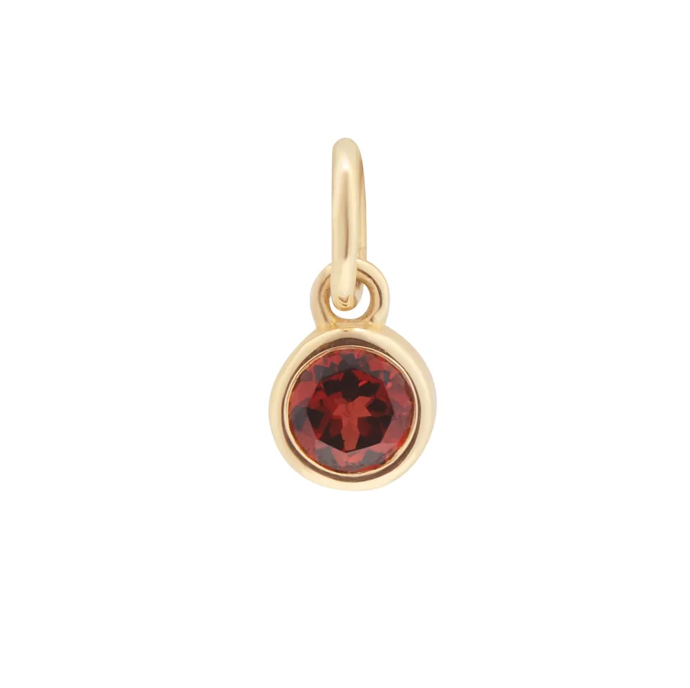 9ct Yellow Gold Garnet Birthstone Pendant Charm