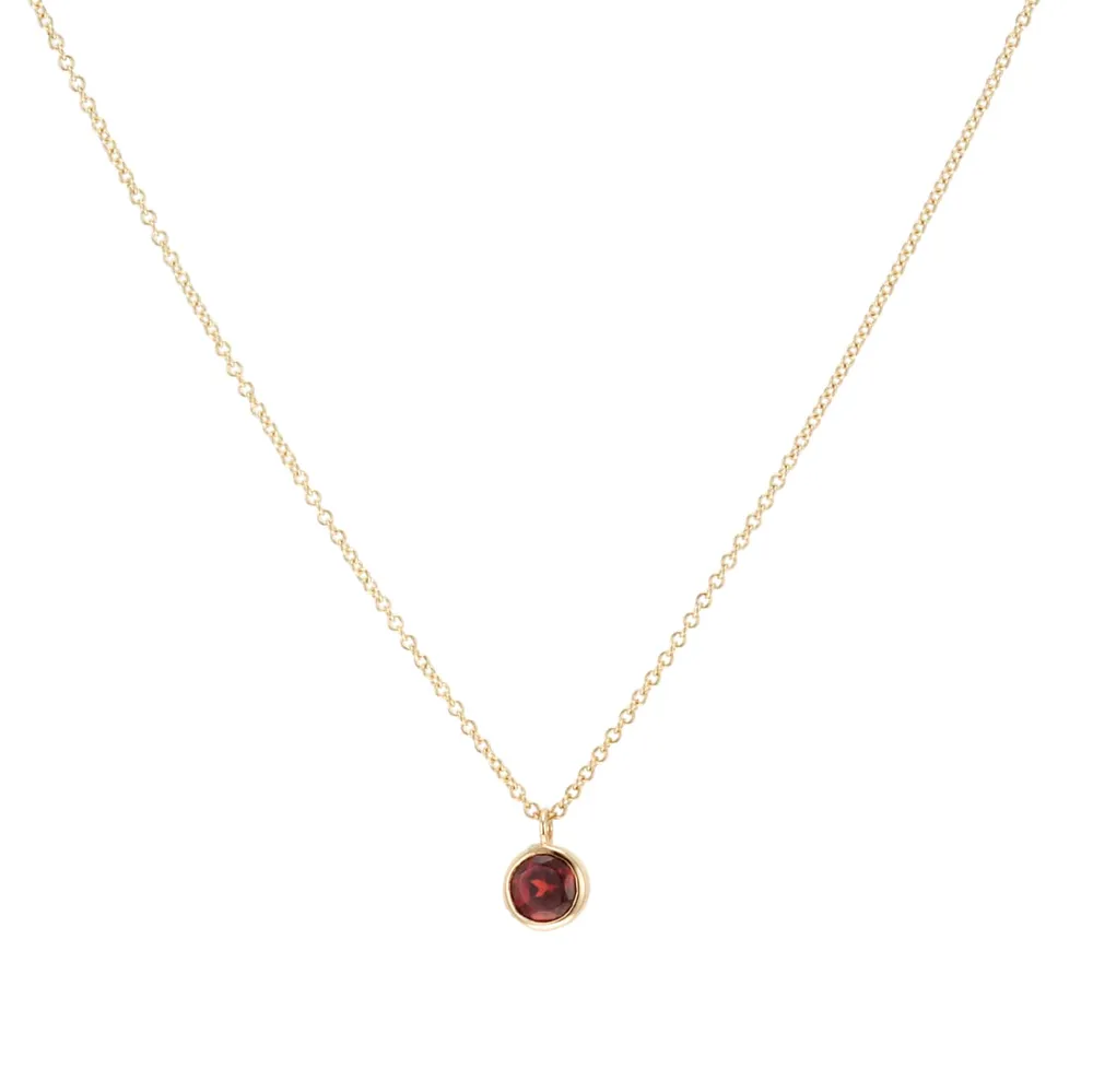 9ct Yellow Gold Garnet Birthstone Pendant