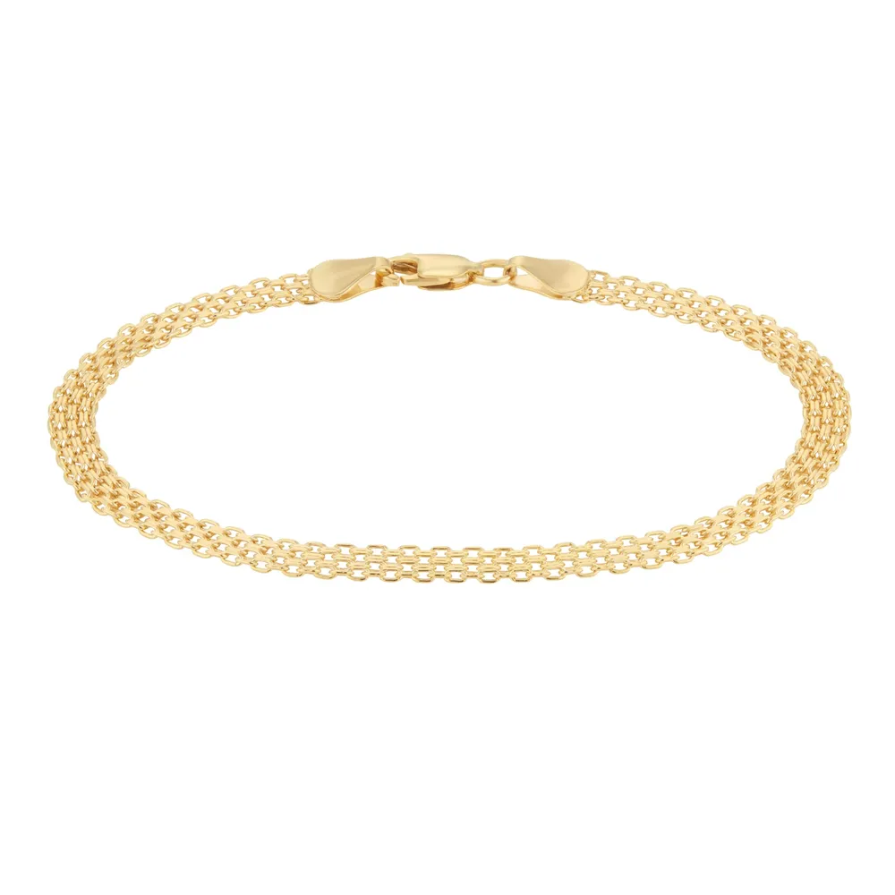 9ct Yellow Gold Graduated Bismark Chain Bracelet