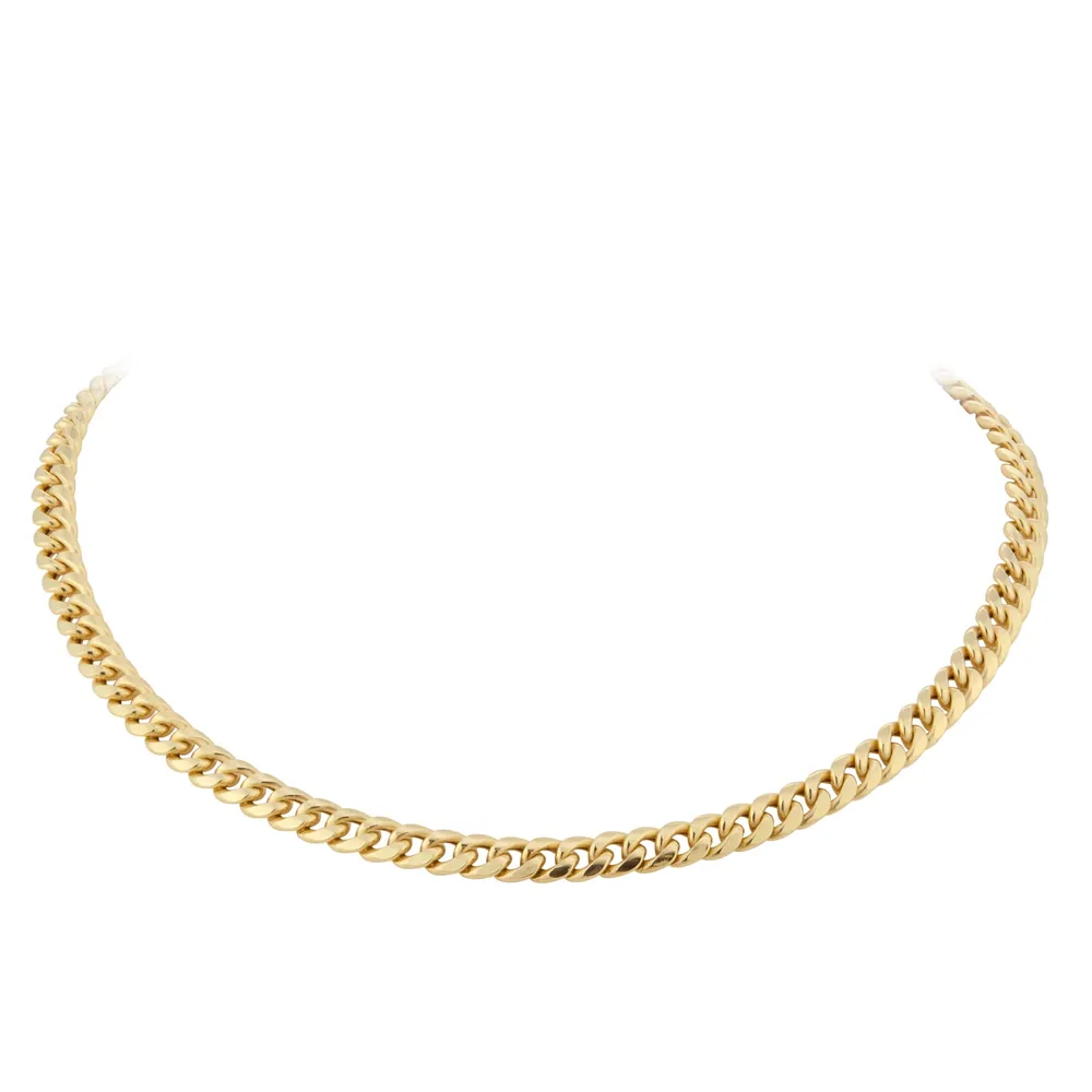 9ct Yellow Gold Hollow Curb Chain Necklace 20 Inch