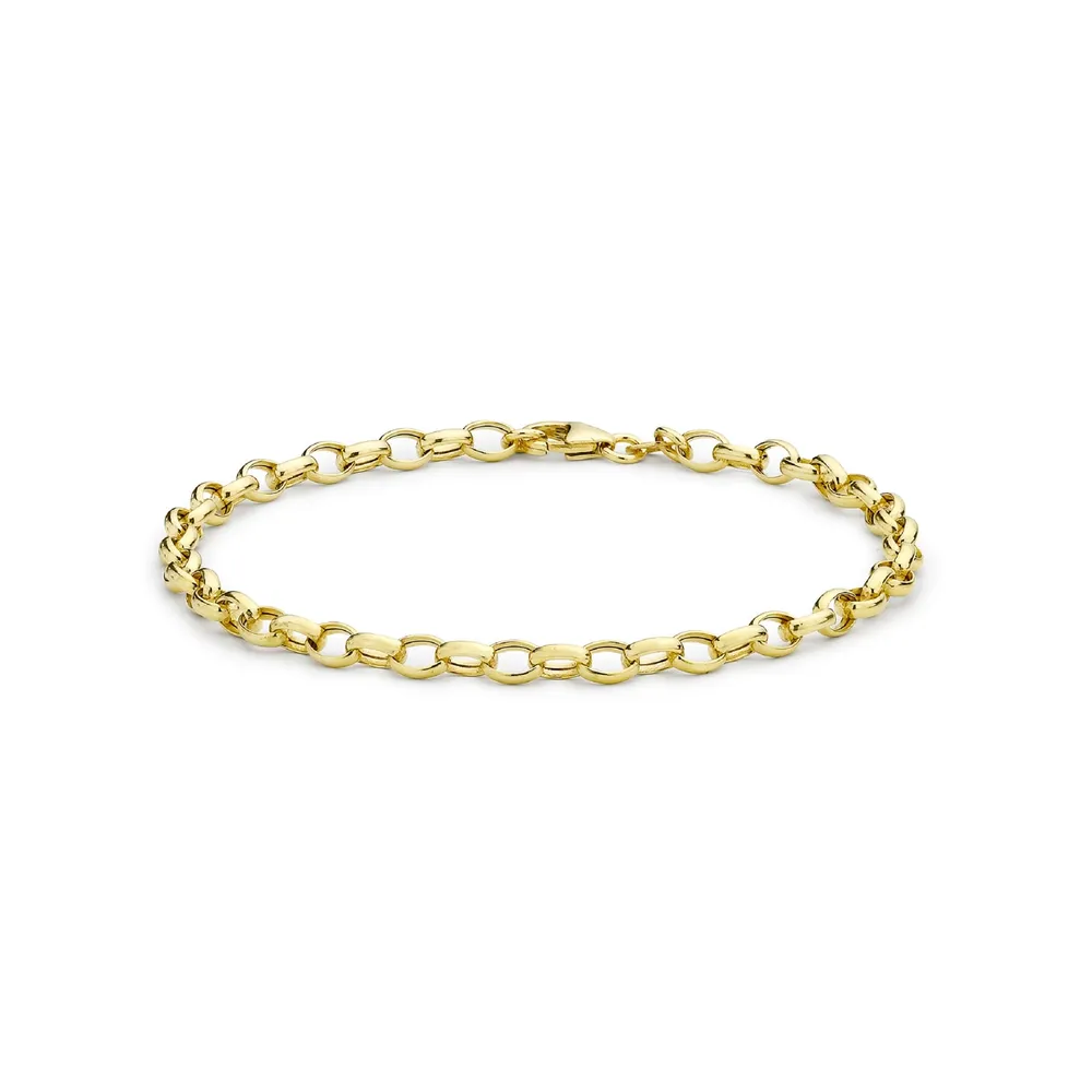 9ct Yellow Gold Hollow Oval Belcher Bracelet