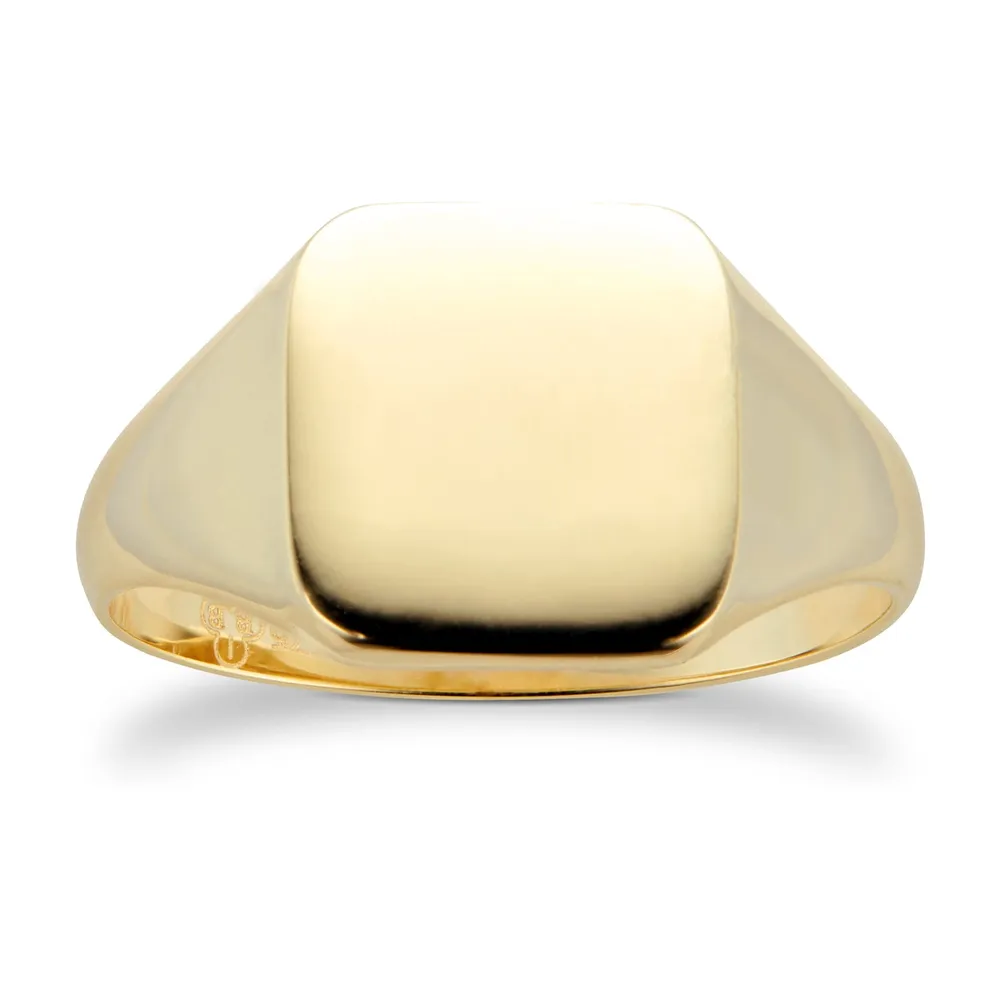 9ct Yellow Gold Large Cushion Signet Ring