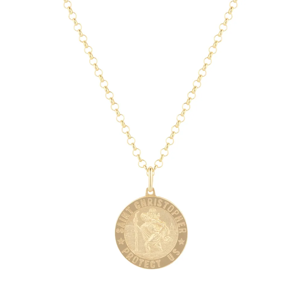 9ct Yellow Gold Large St Christopher