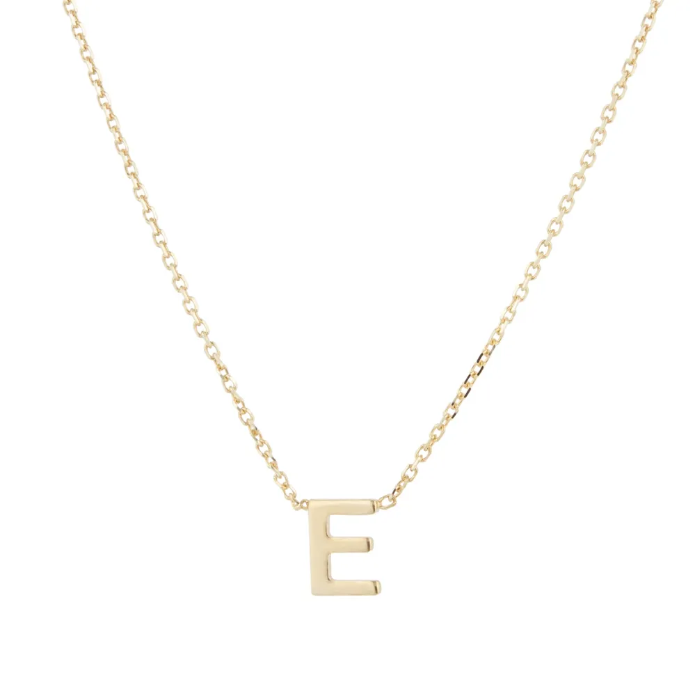9ct Yellow Gold Letter E Pendant