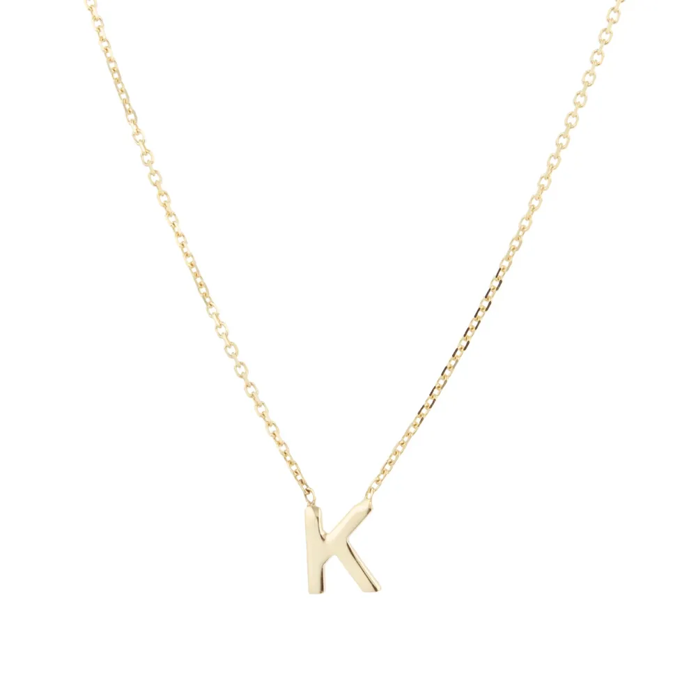 9ct Yellow Gold Letter K Pendant