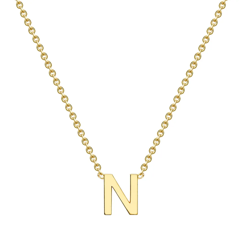 9ct Yellow Gold Letter N Pendant