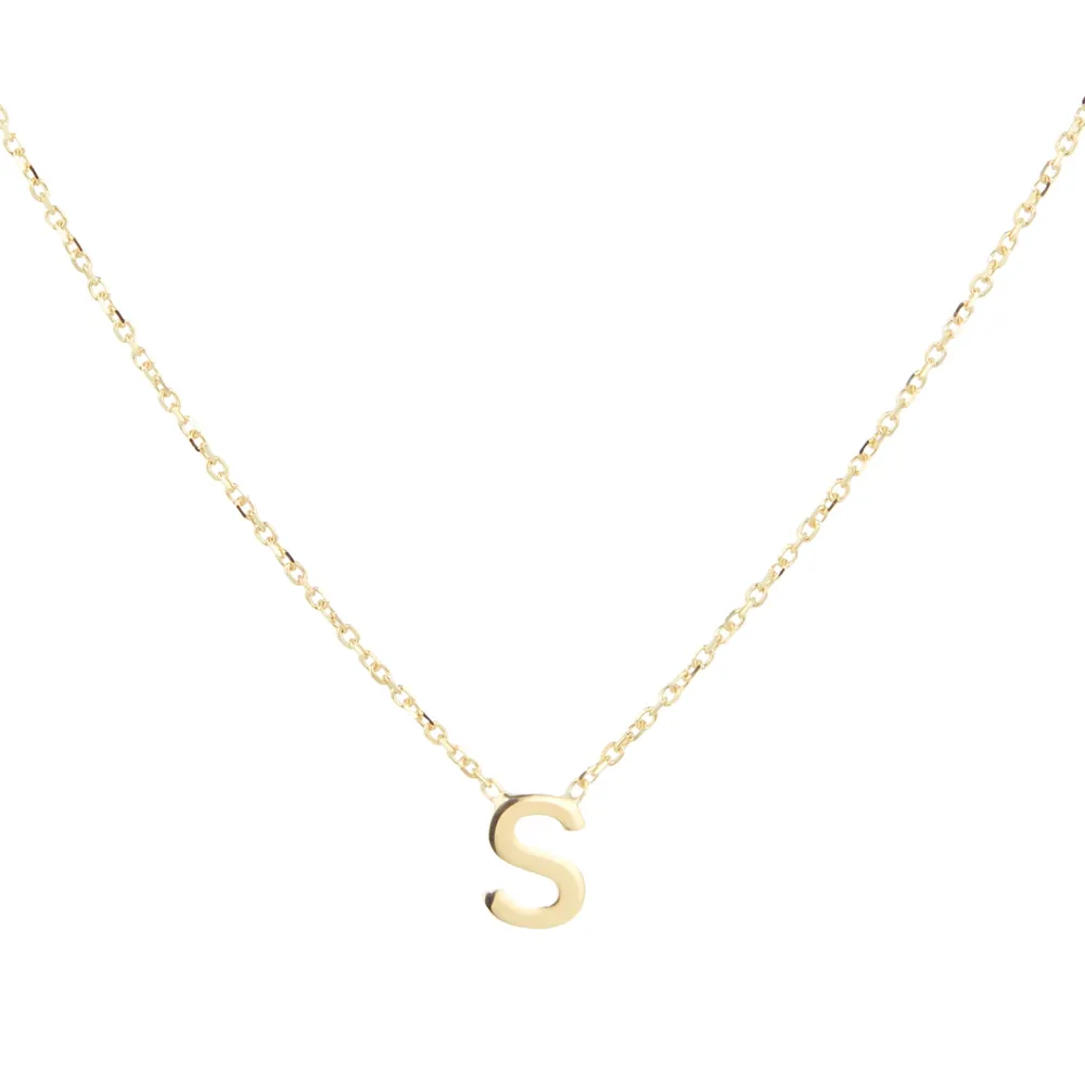 9ct Yellow Gold Letter S Pendant