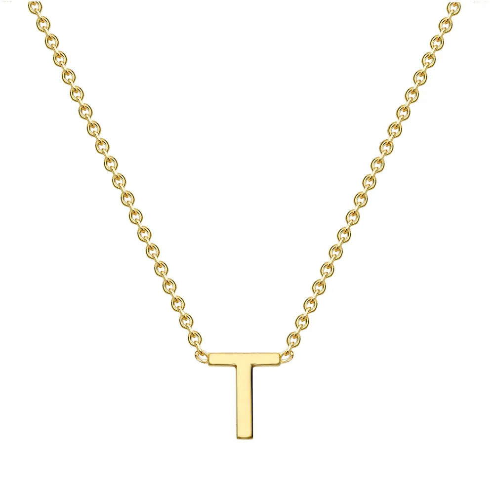 9ct Yellow Gold Letter T Pendant