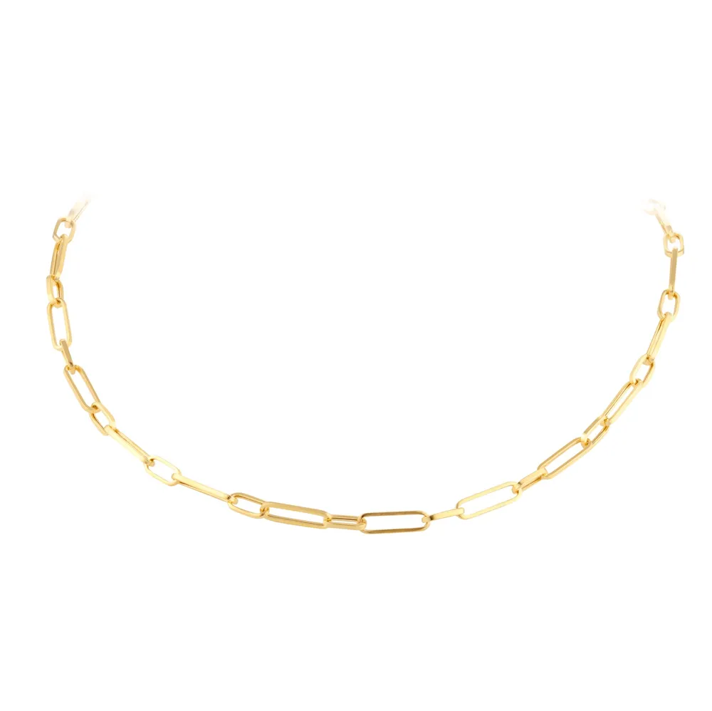 9ct Yellow Gold Mixed Paperlink Chain Necklace