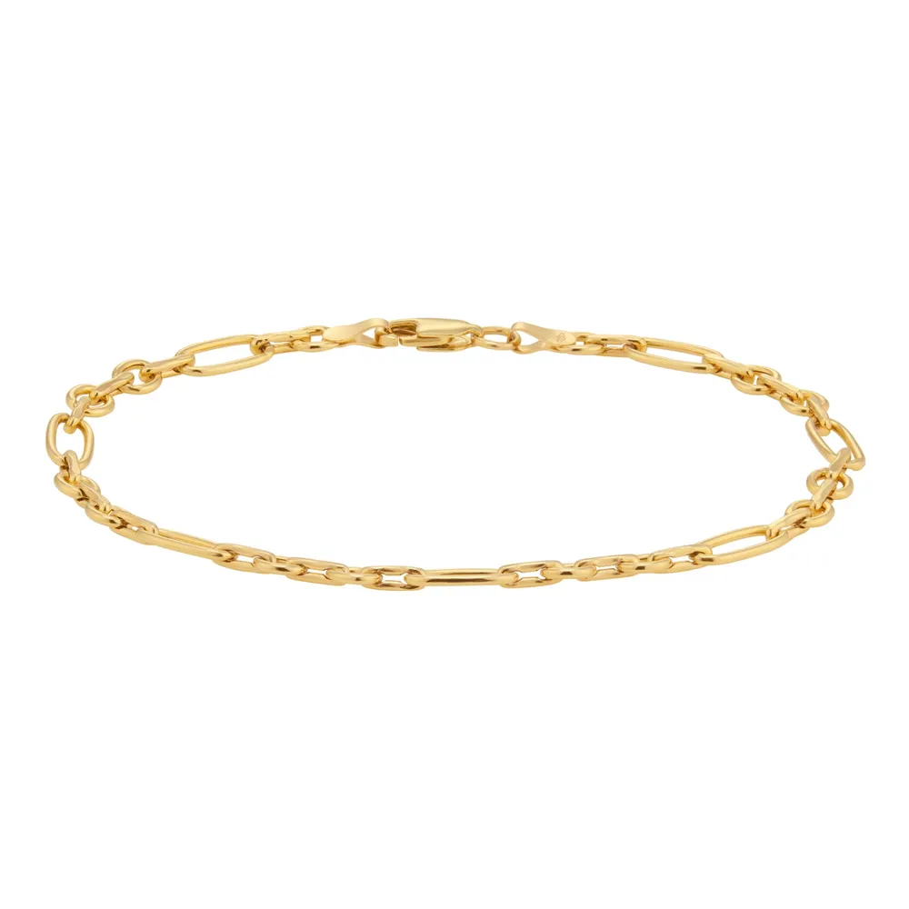 9ct Yellow Gold Oval Belcher Chain Bracelet