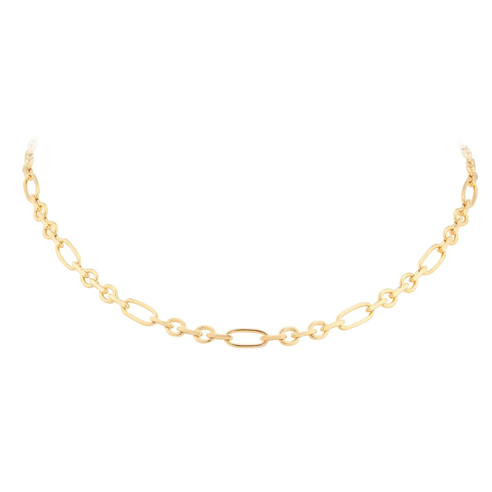 9ct Yellow Gold Oval Belcher Chain Necklace