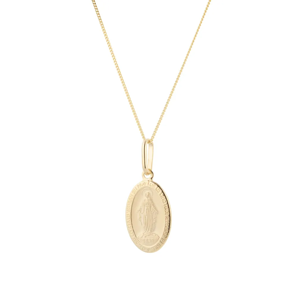 9ct Yellow Gold Oval Mary Pendant