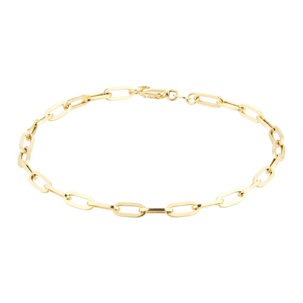9ct Yellow Gold Paper Link Chain Bracelet