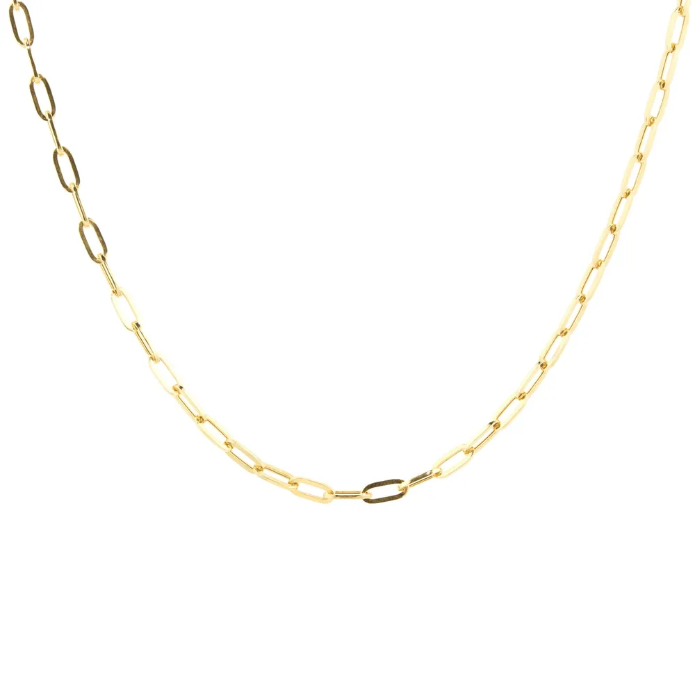 9ct Yellow Gold Paper Link Chain Necklace