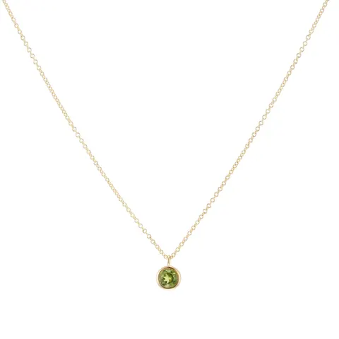 Goldsmiths 9ct Yellow Gold Peridot Birthstone Pendant