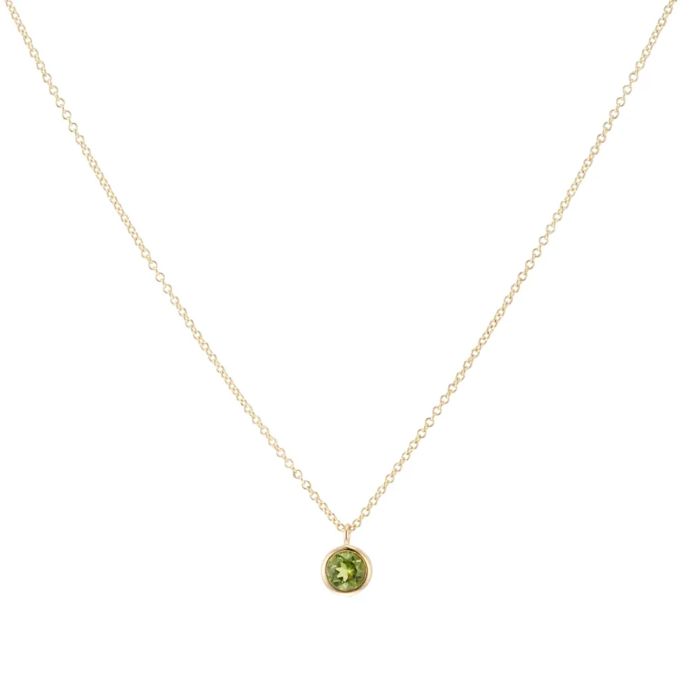 9ct Yellow Gold Peridot Birthstone Pendant