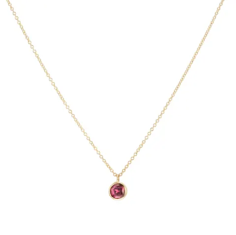 Goldsmiths 9ct Yellow Gold Pink Tourmaline Birthstone Pendant