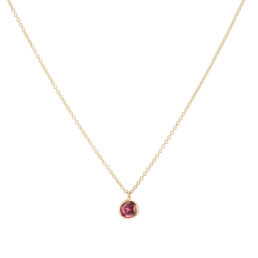 9ct Yellow Gold Pink Tourmaline Birthstone Pendant