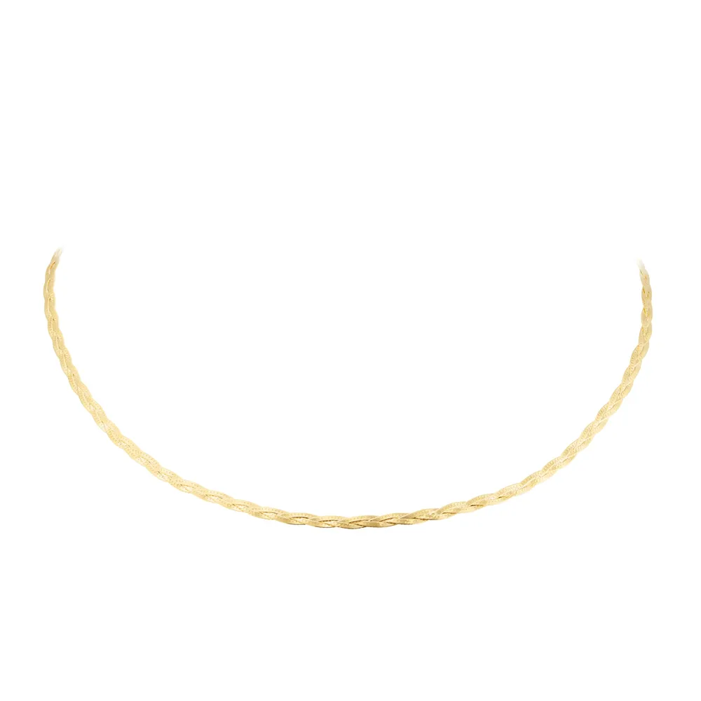 9ct Yellow Gold Plait Herringbone Chain Necklace