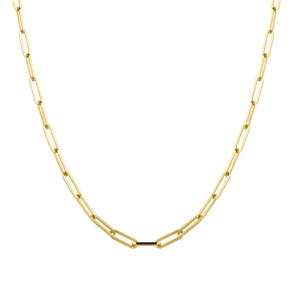 9ct Yellow Gold Rectangular Full Link Chain Necklace