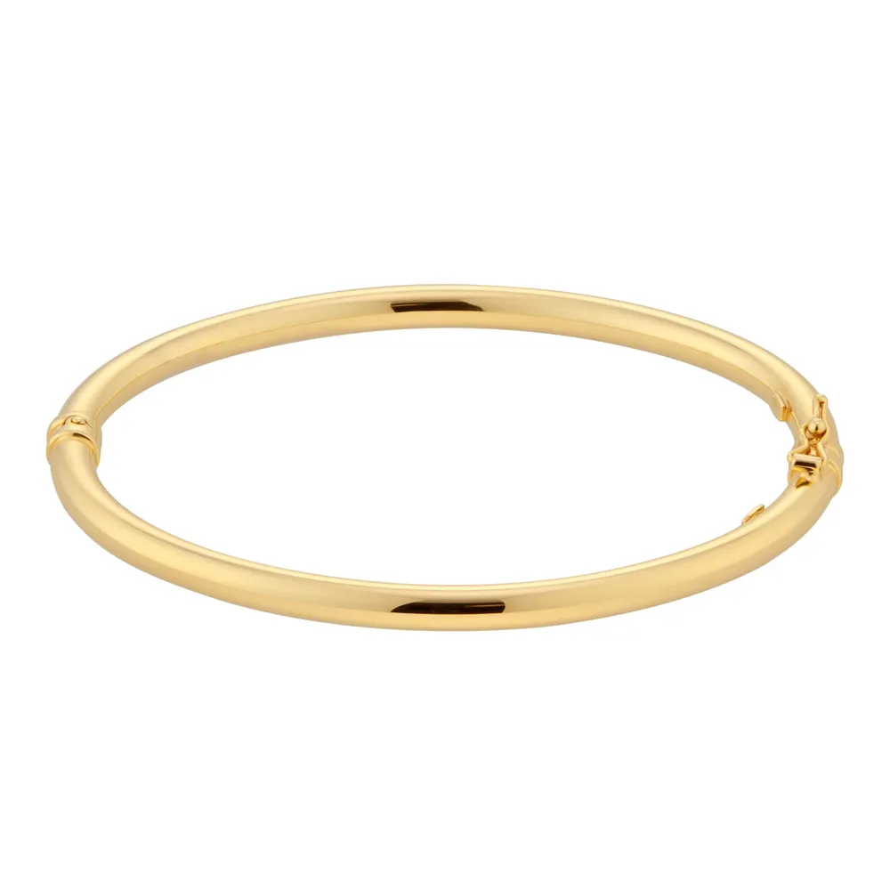 9ct Yellow Gold Round Tube Bangle