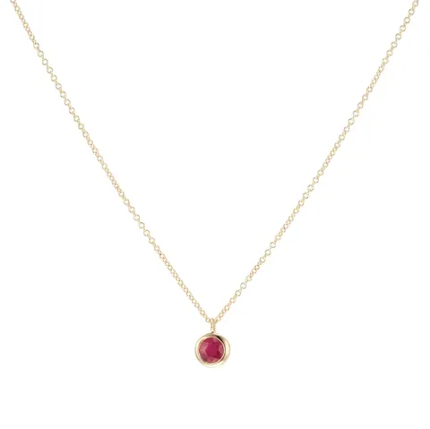 Goldsmiths 9ct Yellow Gold Ruby Birthstone Pendant