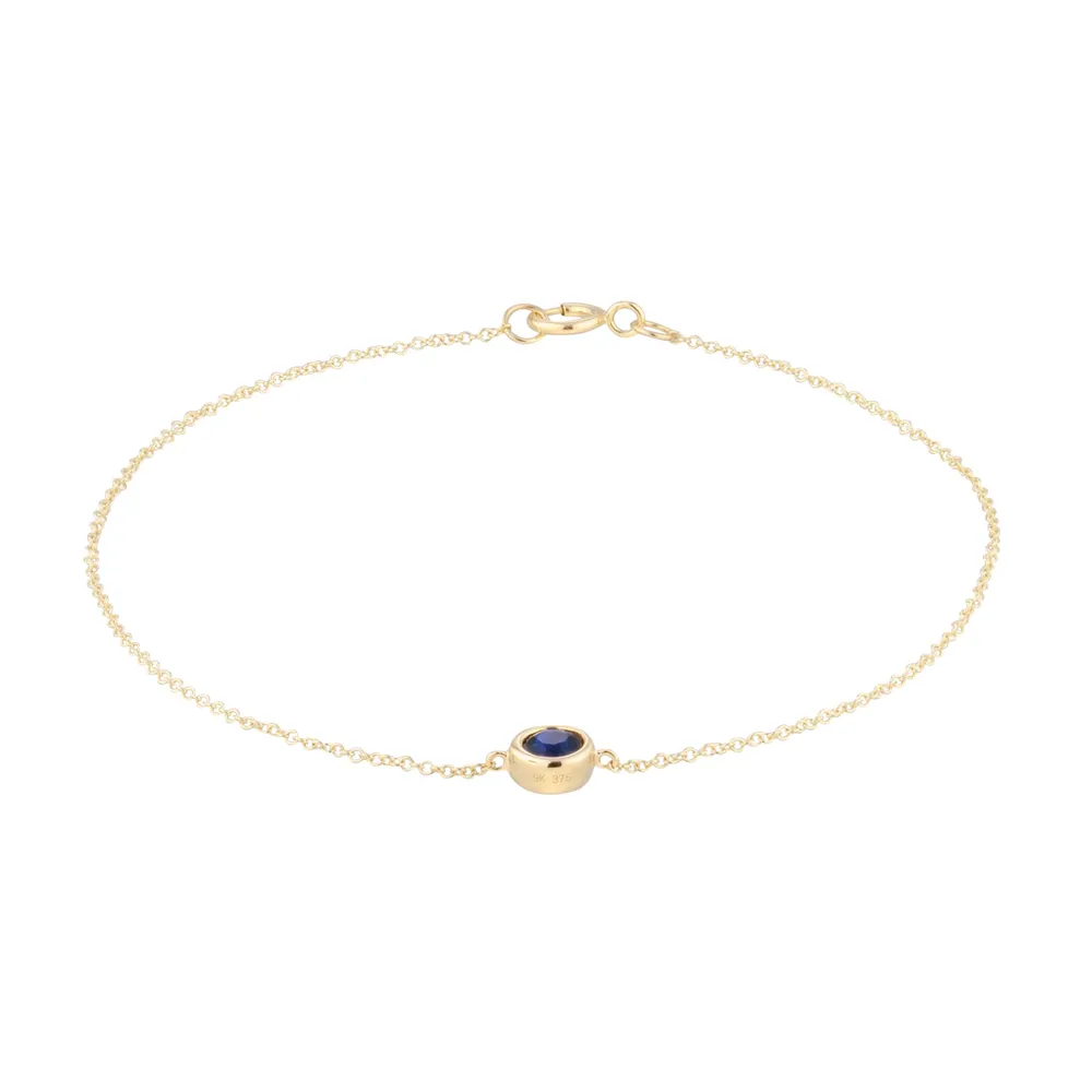 9ct Yellow Gold Sapphire Birthstone Bracelet