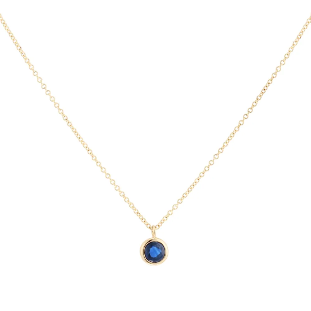 9ct Yellow Gold Sapphire Birthstone Pendant