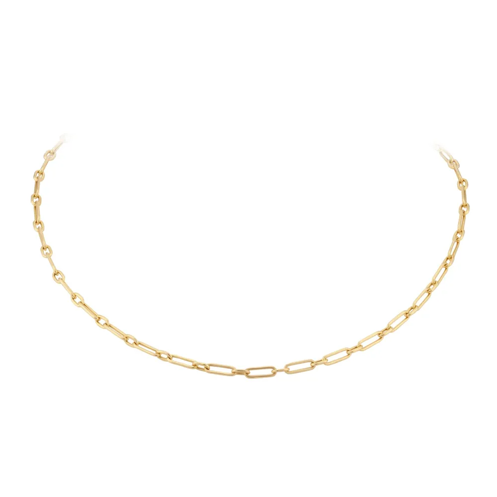 9ct Yellow Gold Slim Paperlink Chain Necklace