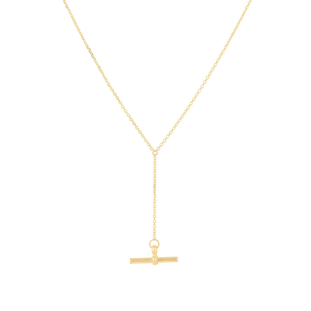 9ct Yellow Gold Small T-Bar Necklace