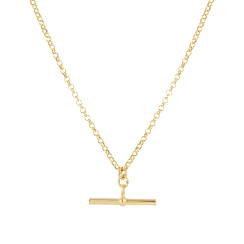 9ct Yellow Gold T-Bar Pendant
