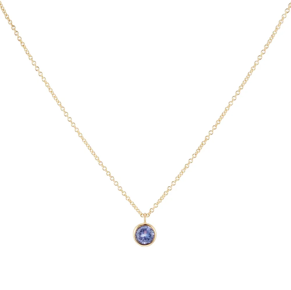 9ct Yellow Gold Tanzanite Birthstone Pendant