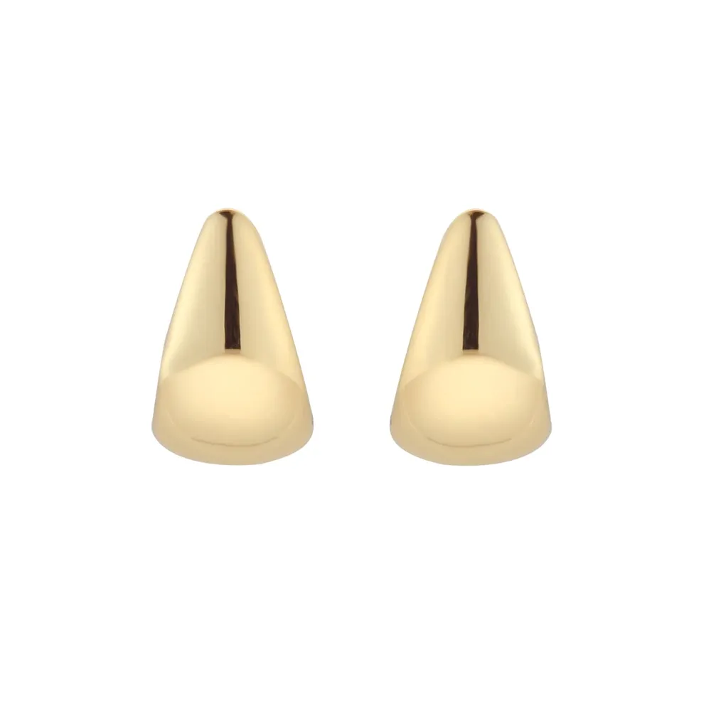 9ct Yellow Gold Tapered Domed Stud Earrings