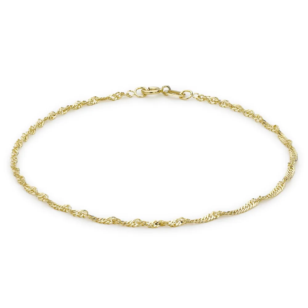 9ct Yellow Gold Twist Curb Bracelet