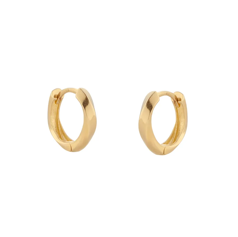 9ct Yellow Gold Twist Huggie Earrings