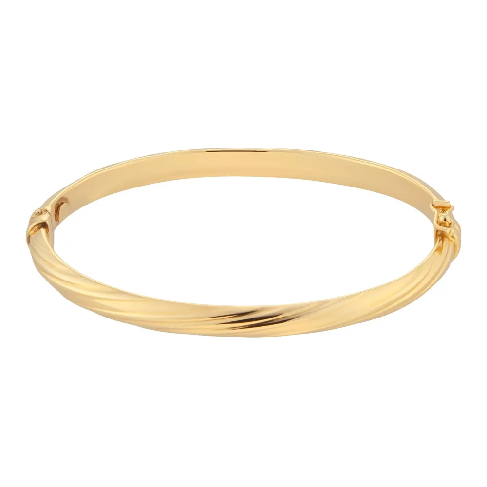 9ct Yellow Gold Twisted Textured Bangle