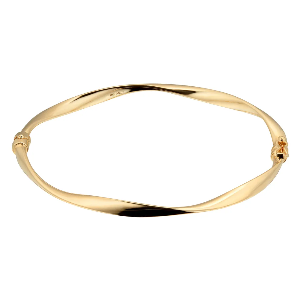 9ct Yellow Gold Wave Bangle