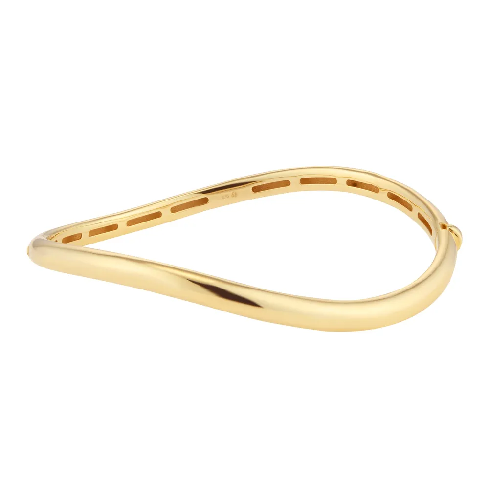 9ct Yellow Gold Wave Domed Bangle