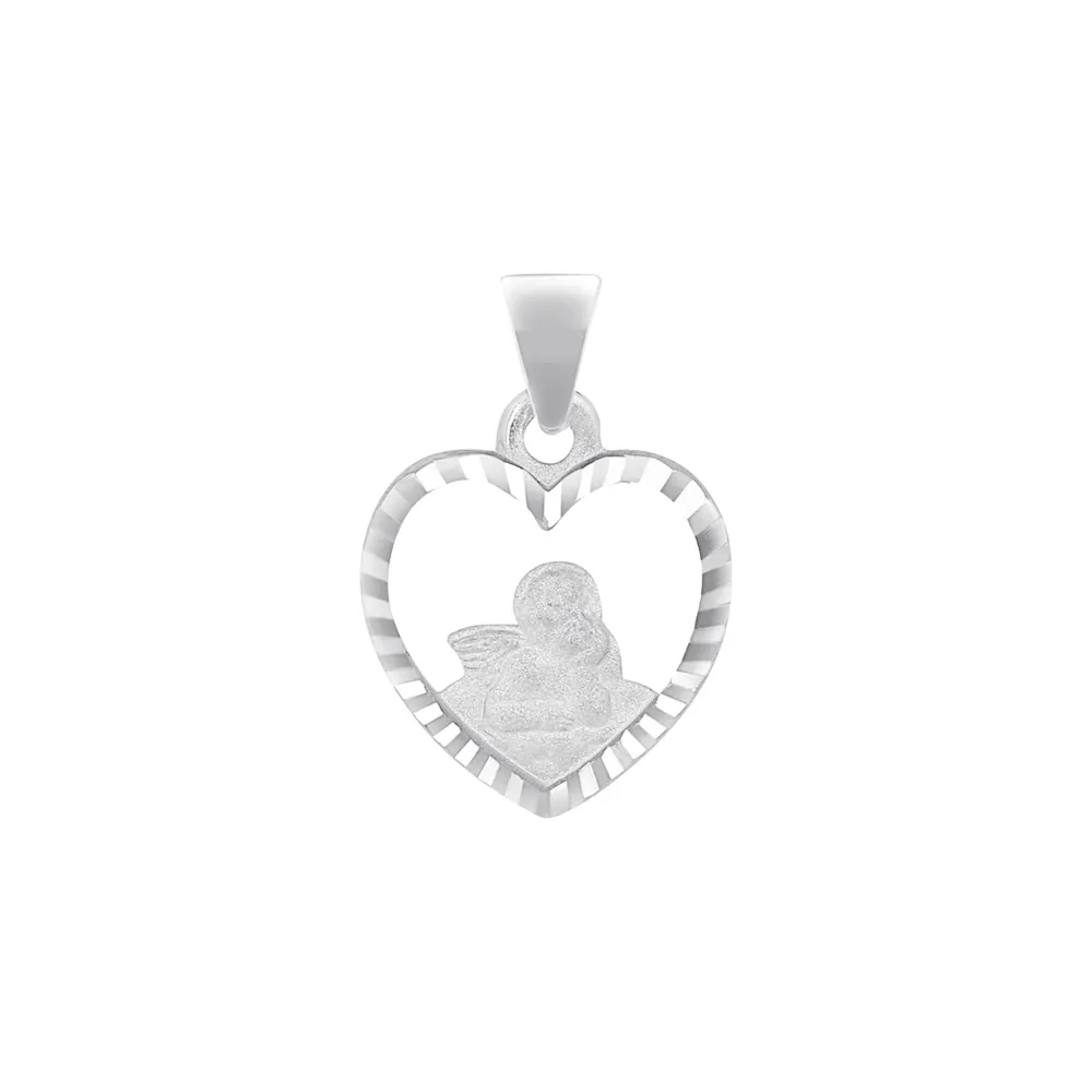 AMOR 9ct White Gold Heart Pendant