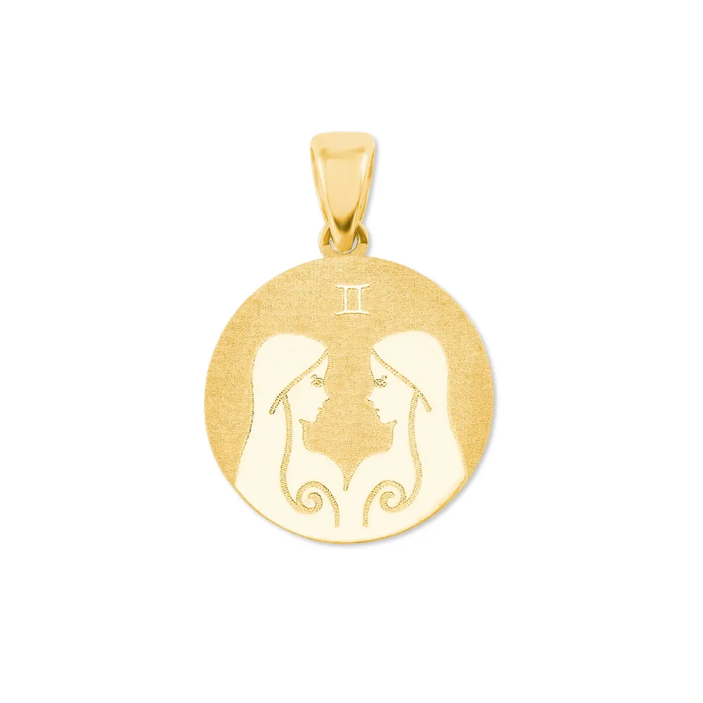 AMOR 9ct Yellow Gold Gemini Zodiac Pendant